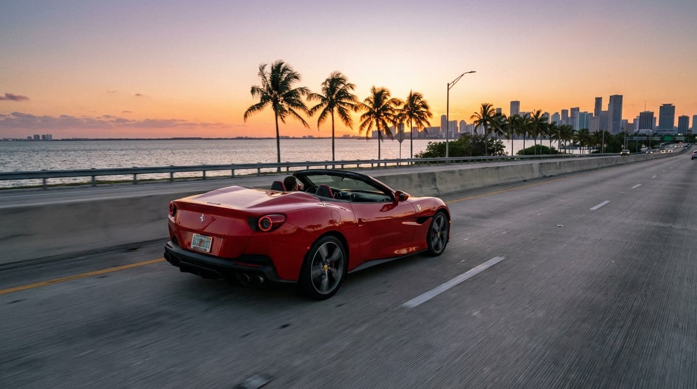 Las mejores rutas para manejar un exótico en Miami