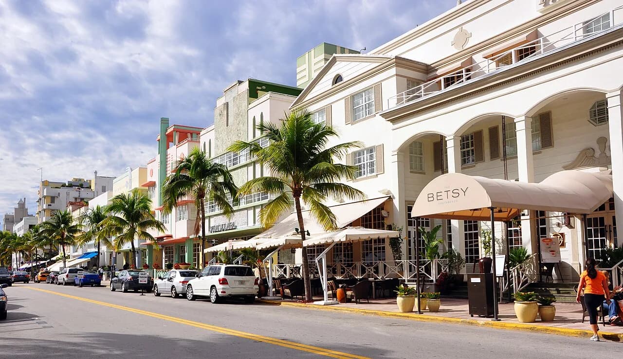 Arquitectura de Ocean Drive en Miami Beach