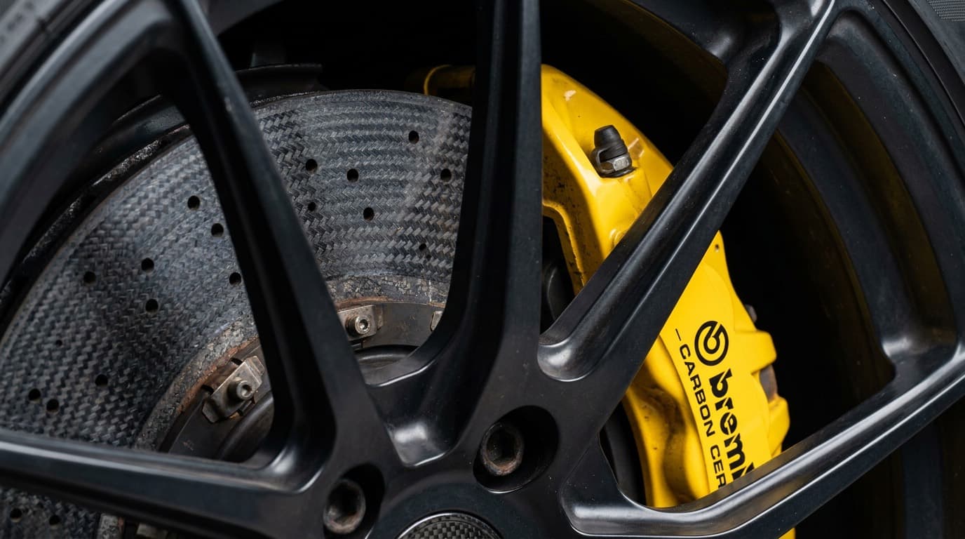 Freno de hypercar, detalle macro